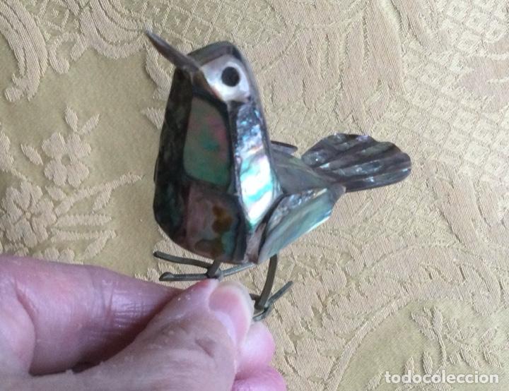 Vintage: P&aacute;jaro miniatura de nacar vintage - Foto 14