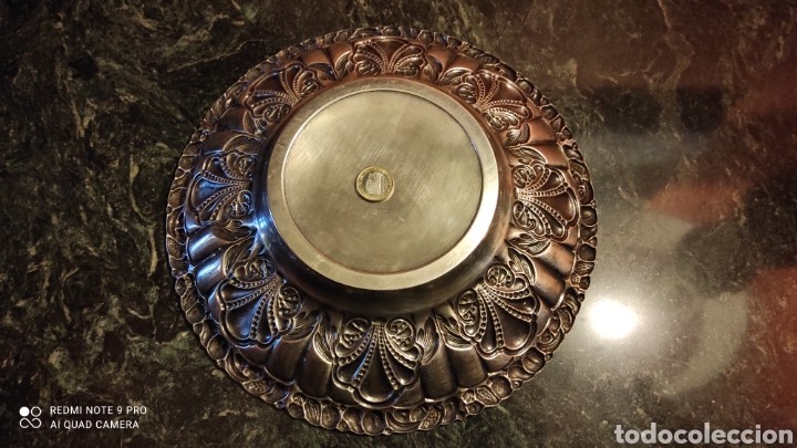 Vintage: Plato ba&ntilde;ado en plata. 29,5 cm. - Foto 2
