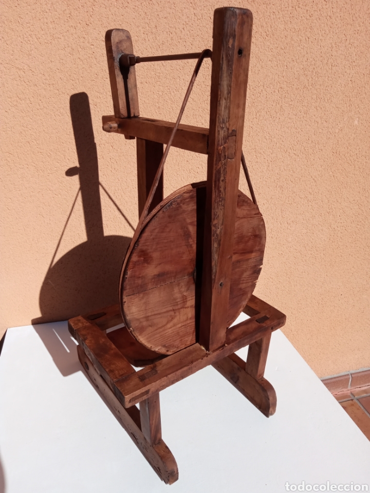 Vintage: Rueca de Hilar antigua de madera. - Foto 4