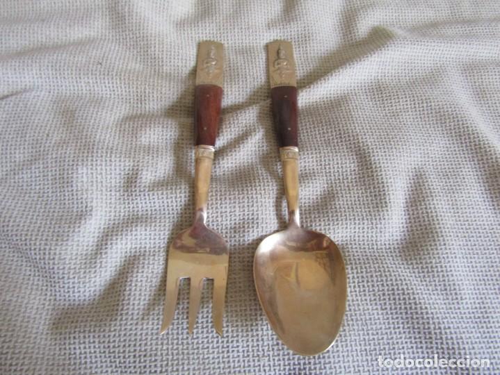 Vintage: Juego de Cuchara Y Tenedor para Servir Made in Thailand