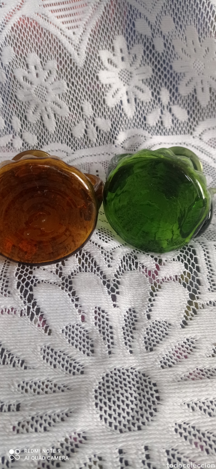 Vintage: Vinagrera aceitera cristal color - Foto 7