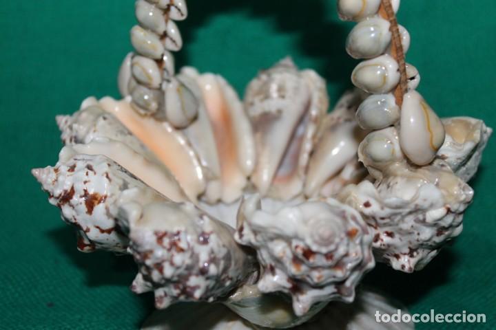 Vintage: antigua cesta conchas - Foto 2