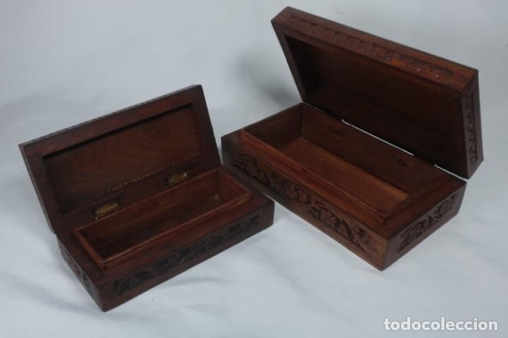 Vintage: Parejas de cajas de madera talladas a mano - Foto 2