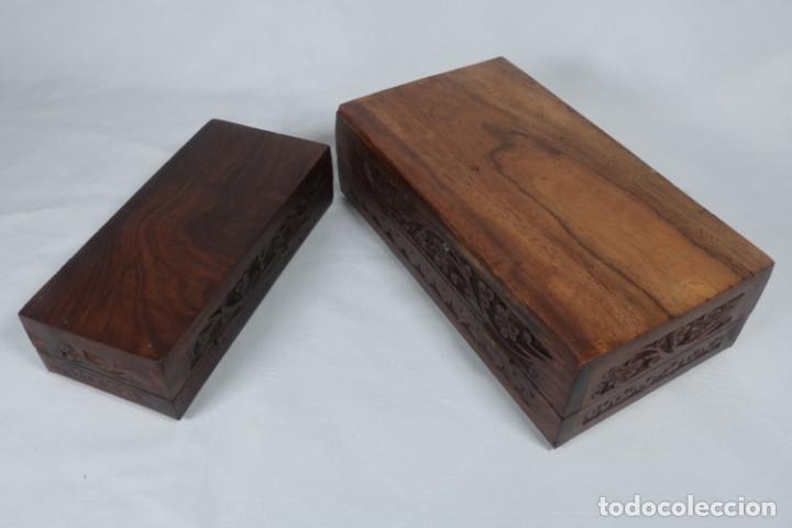 Vintage: Parejas de cajas de madera talladas a mano - Foto 6