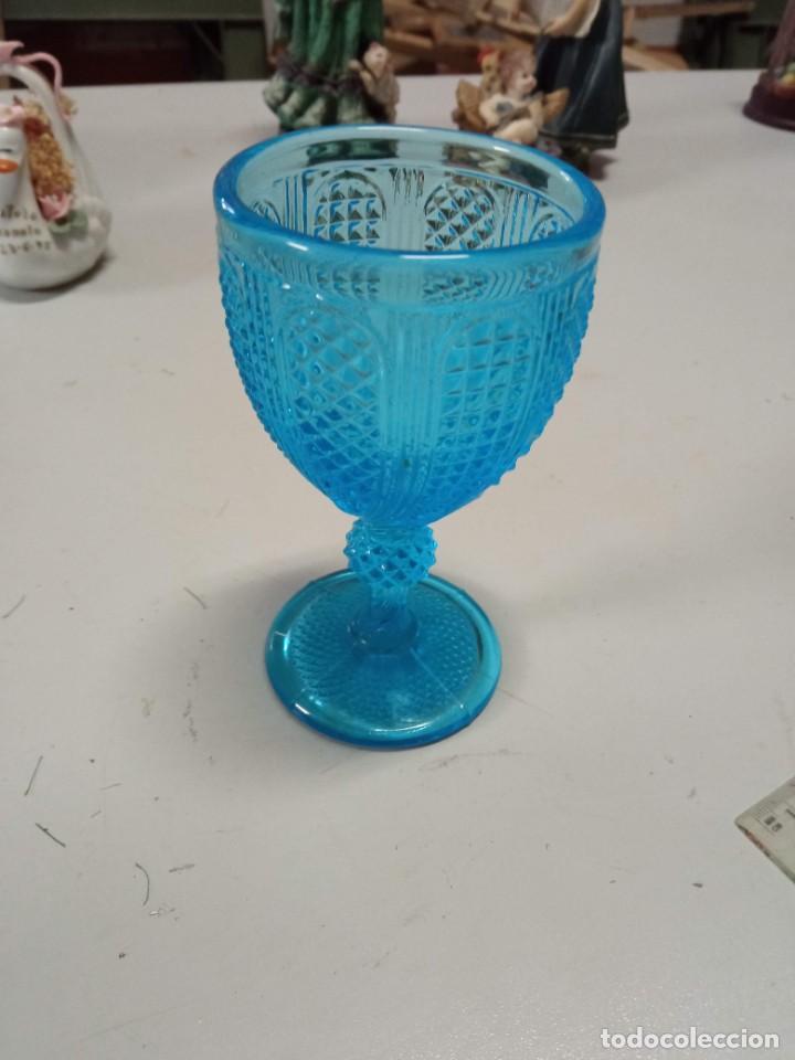Vintage: Copa o C&aacute;liz vintage Vidrio azul