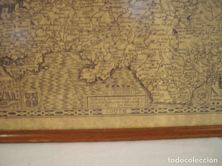 Vintage: CUADRO REPRODUCCION MAPA GALES - Foto 6