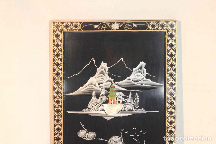 Vintage: CUADRO PIEDRA HUESO DAMA CON ESPADA - Foto 2