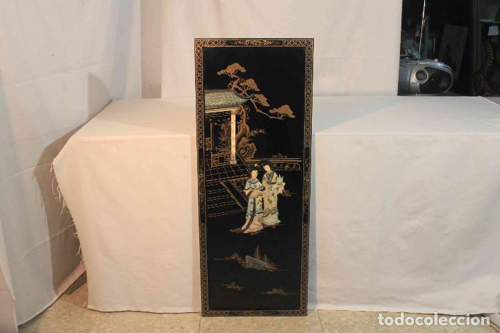 Vintage: CUADRO PIEDRA HUESO 2 DAMAS - Foto 1