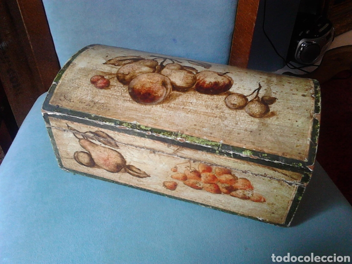 Vintage: Caja de madera pintada. - Foto 4