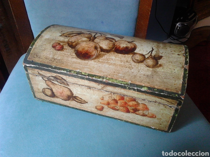 Vintage: Caja de madera pintada. - Foto 1