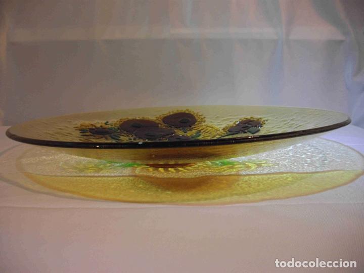 Vintage: CENTRO PLATO CRISTAL GIRASOLES - Foto 2