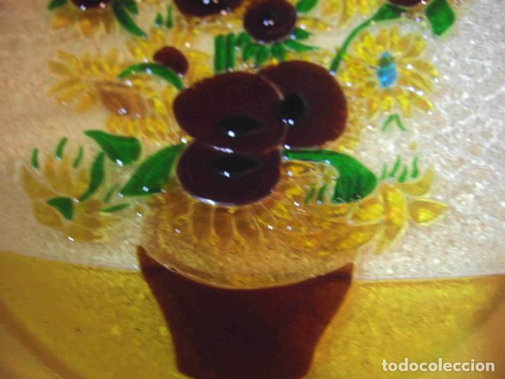 Vintage: CENTRO PLATO CRISTAL GIRASOLES - Foto 4