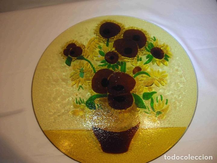 Vintage: CENTRO PLATO CRISTAL GIRASOLES - Foto 6