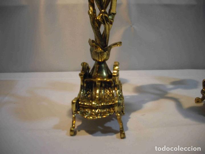 Vintage: PAR CANDELABROS BRONCE 31 - Foto 6