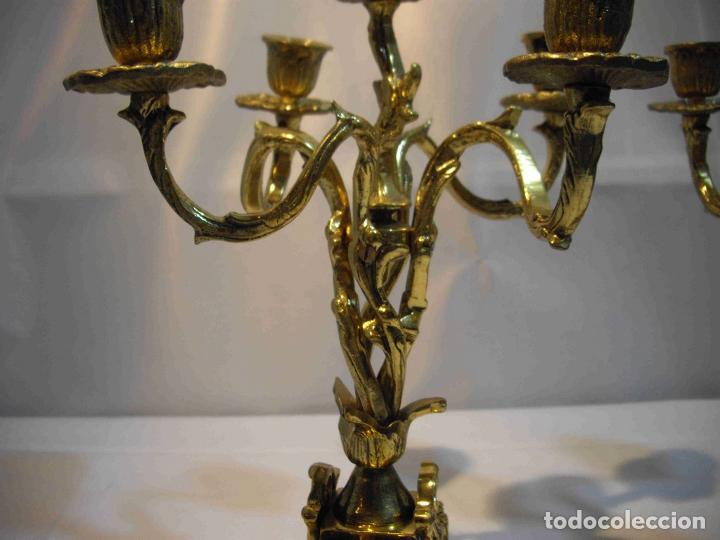 Vintage: PAR CANDELABROS BRONCE 31 - Foto 7