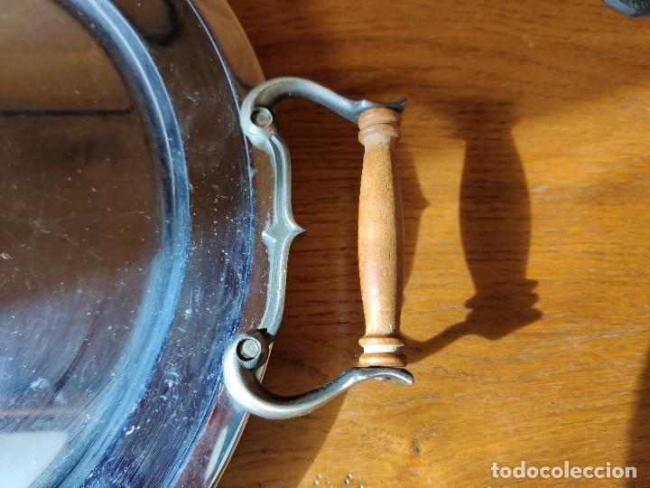 Vintage: Bandeja de acero inoxidable con asas. - Foto 2