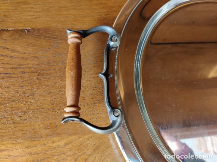 Vintage: Bandeja de acero inoxidable con asas. - Foto 3