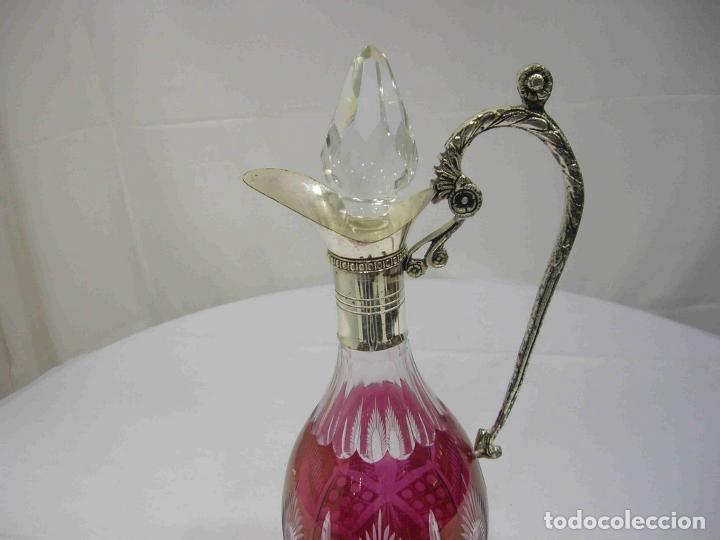 Vintage: JARRA CRISTAL METAL 36CM - Foto 2