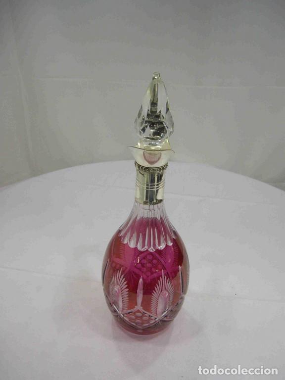 Vintage: JARRA CRISTAL METAL 36CM - Foto 3