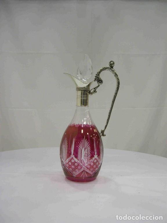 Vintage: JARRA CRISTAL METAL 36CM - Foto 1