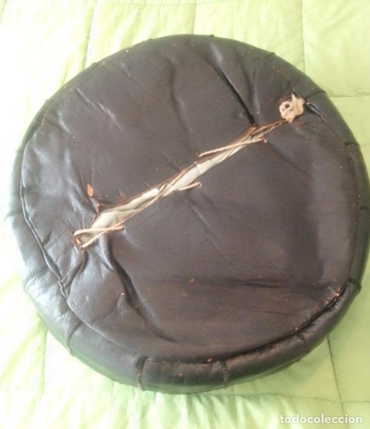 Vintage: Puff / puf de cuero negro - Foto 5