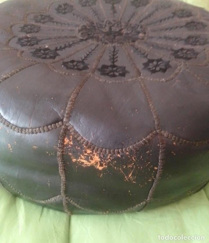 Vintage: Puff / puf de cuero negro - Foto 6