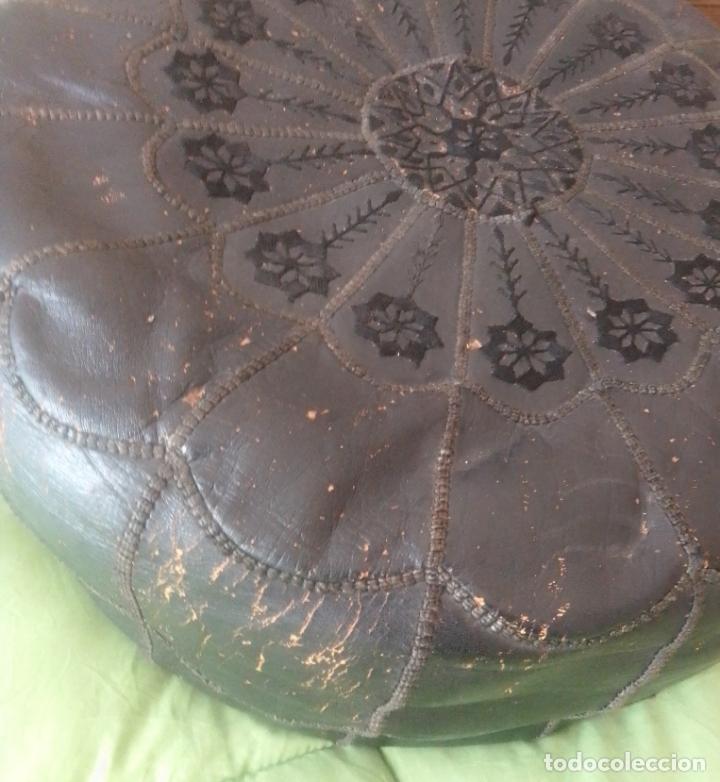 Vintage: Puff / puf de cuero negro - Foto 7