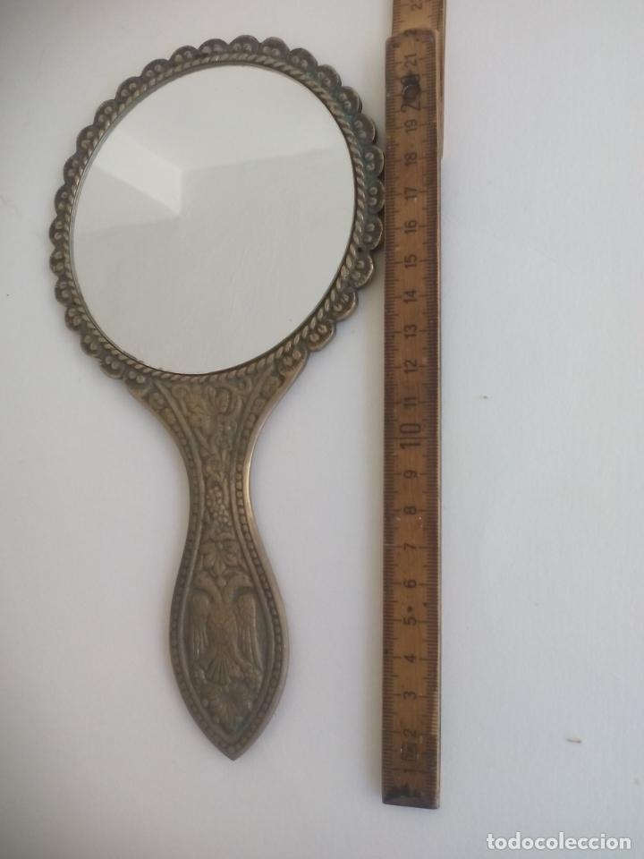 Vintage: ANTIGUO ESPEJO DE TOCADOR CON MARCO DE BRONCE Y &Aacute;GUILA BIC&Eacute;FALA