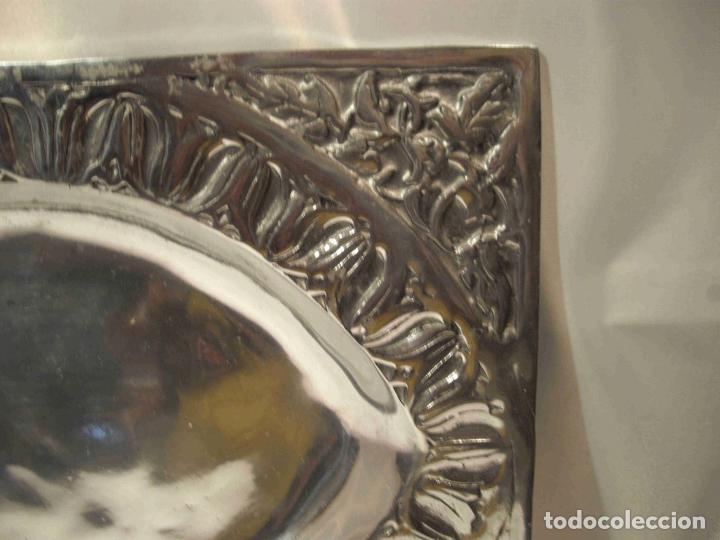 Vintage: BANDEJA ALUMINIO RECTANGULAR FLORES - Foto 5