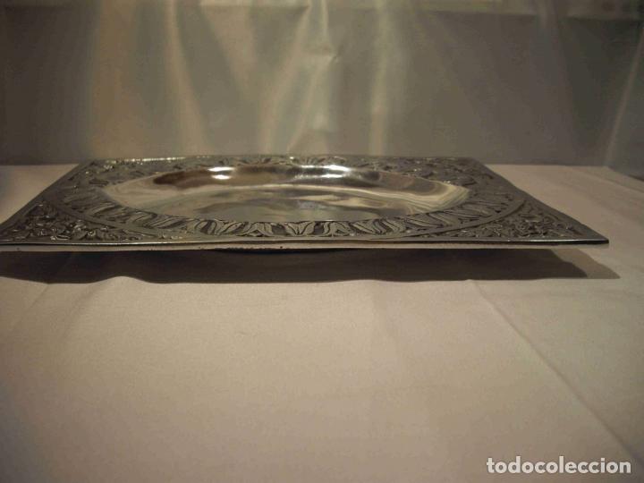 Vintage: BANDEJA ALUMINIO RECTANGULAR FLORES - Foto 6