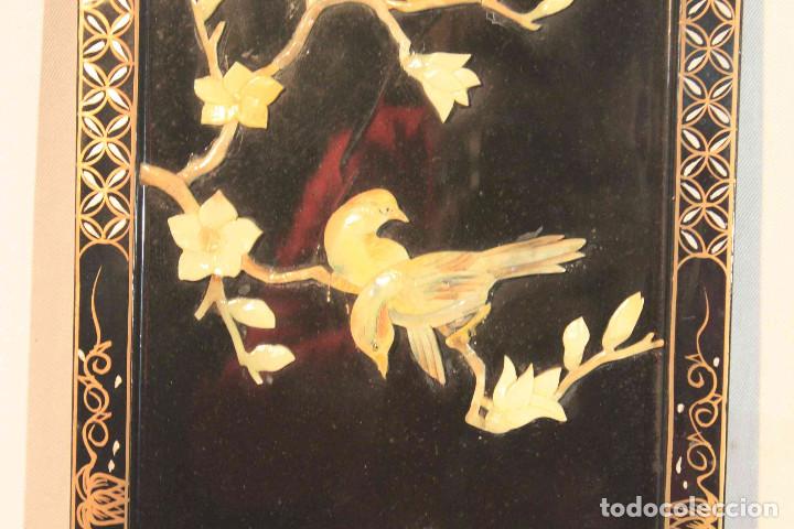Vintage: CUADRO PIEDRA PAJARO FLOR IV - Foto 3