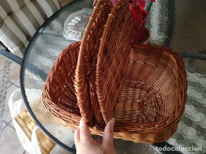 Vintage: CESTA DE MIMBRE CON TAPAS GRANDE. - Foto 5
