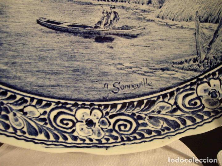 Vintage: PLATO CENTRO MESA PORCELANA DELFT 4 - Foto 5