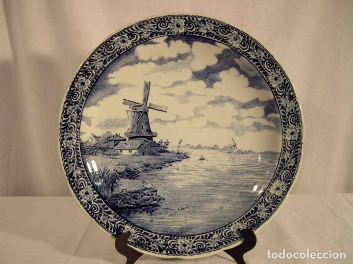 Vintage: PLATO CENTRO MESA PORCELANA DELFT 5 - Foto 1
