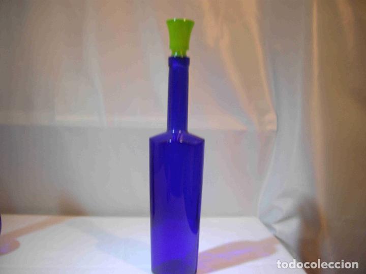 Vintage: BOTELLA CRISTAL TAPON VERDE A - Foto 1