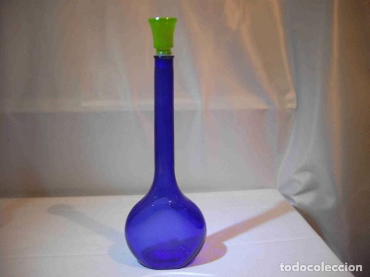 Vintage: BOTELLA CRISTAL TAPON VERDE B - Foto 1