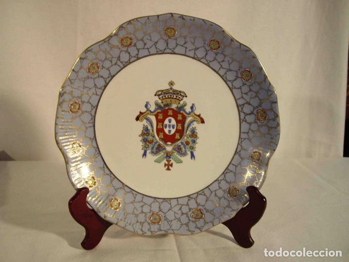 Vintage: SET PLATO PORCELANA EXPOSITOR MADERA - Foto 5