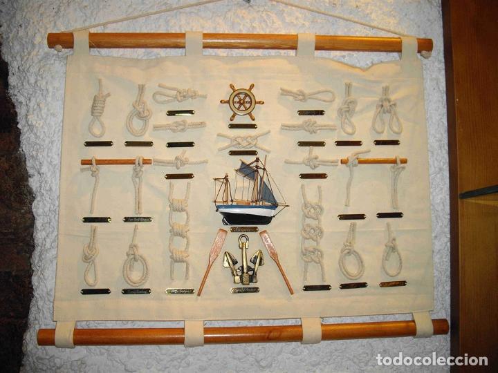 Vintage: CUADRO DE TELA MARINO 44X54 CM