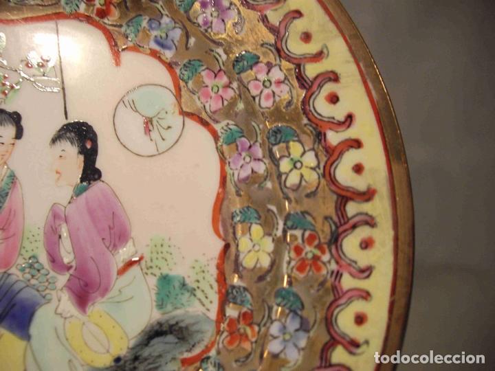 Vintage: PLATO CHINO DOS MUJERES - Foto 6