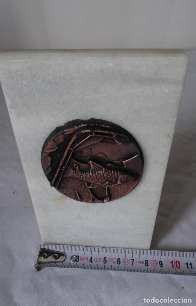 Vintage: FIGURA MARMOL Y PEZ DE BRONCE - Foto 5