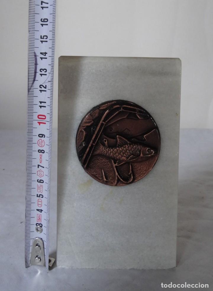Vintage: FIGURA MARMOL Y PEZ DE BRONCE - Foto 6