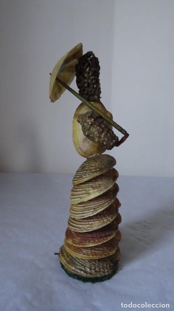 Vintage: FIGURA DAMA DE CONCHAS - Foto 4