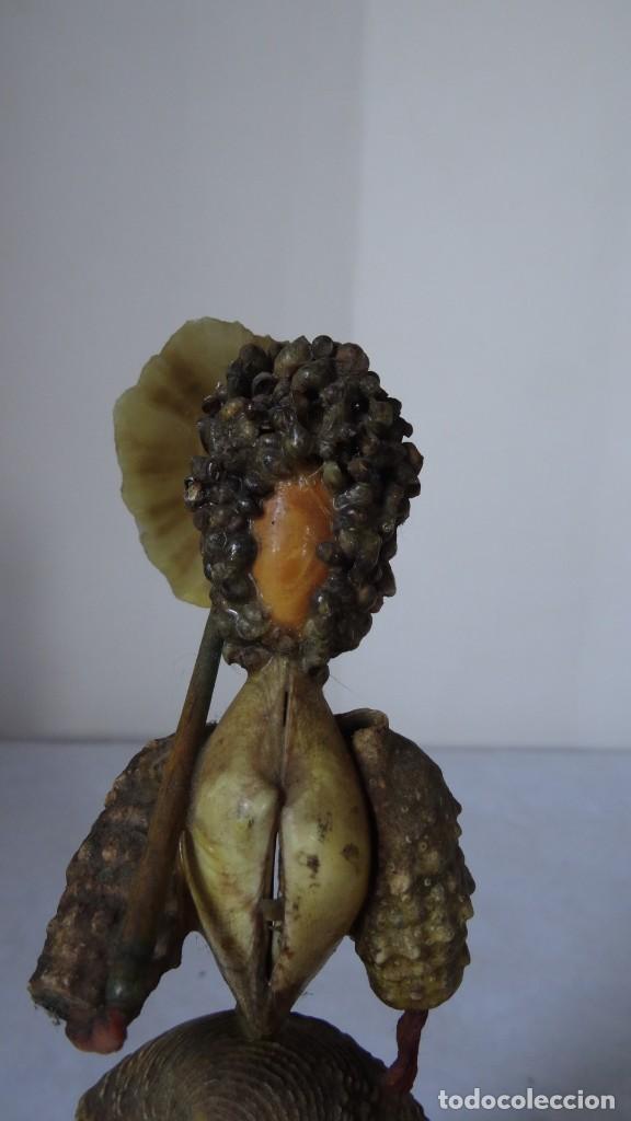 Vintage: FIGURA DAMA DE CONCHAS - Foto 6