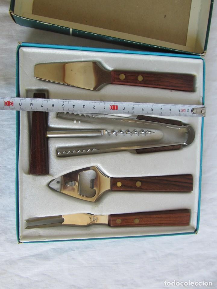 Vintage: Set de bar, 5 piezas, acero y madera - Foto 3