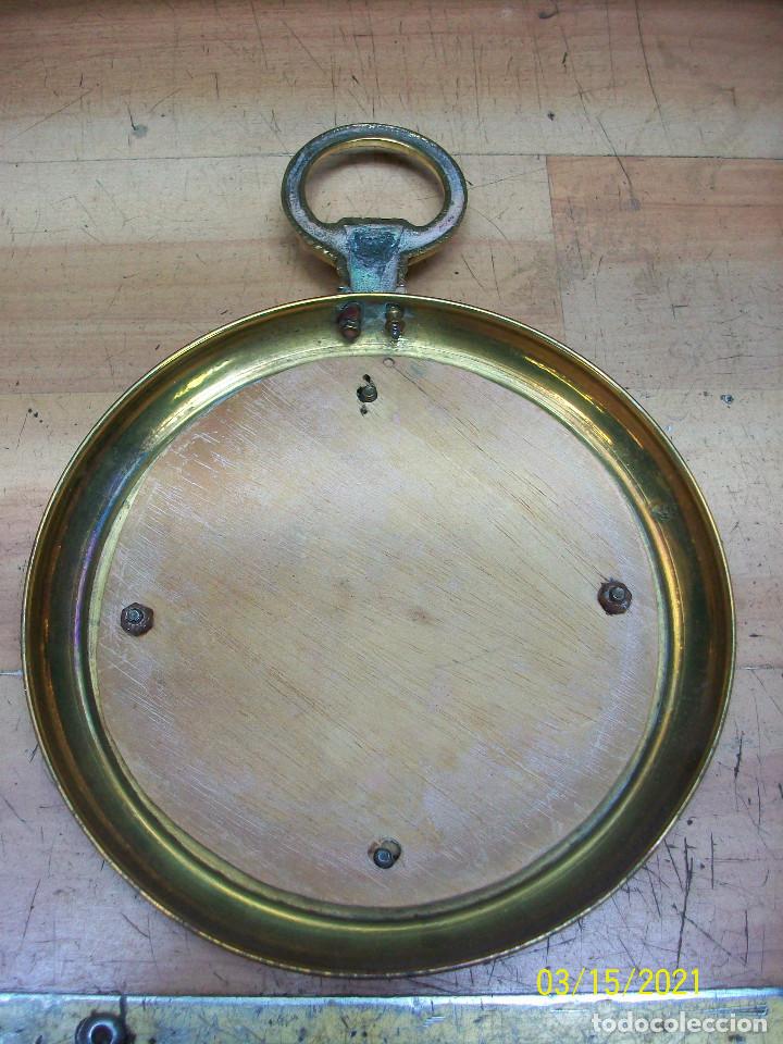 Vintage: ESPEJO DE BRONCE CON FORMA DE RELOJ DE BOLSILLO - Foto 3