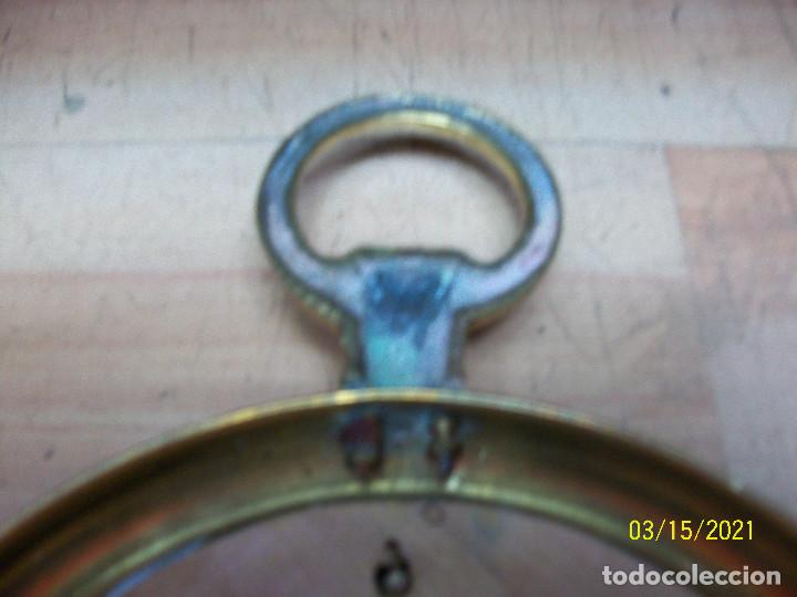 Vintage: ESPEJO DE BRONCE CON FORMA DE RELOJ DE BOLSILLO - Foto 4