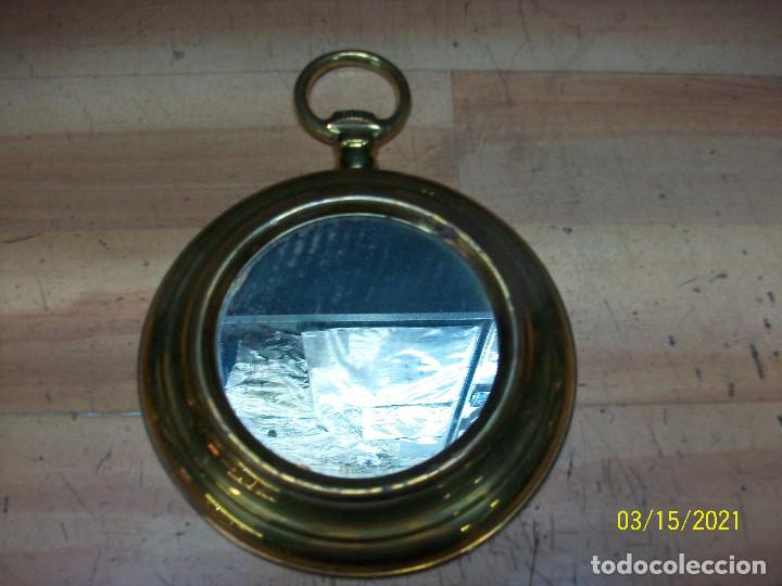 Vintage: ESPEJO DE BRONCE CON FORMA DE RELOJ DE BOLSILLO - Foto 1