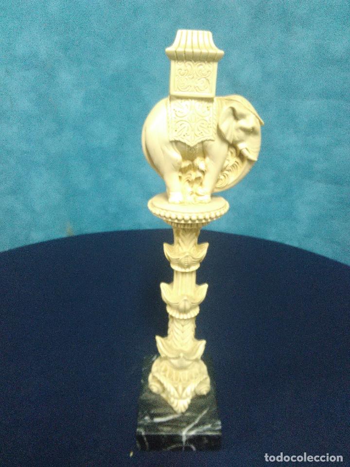 Vintage: DECORATIVA COLUMNA RESINA Y MARMOL ELEFANTE VINTAGE