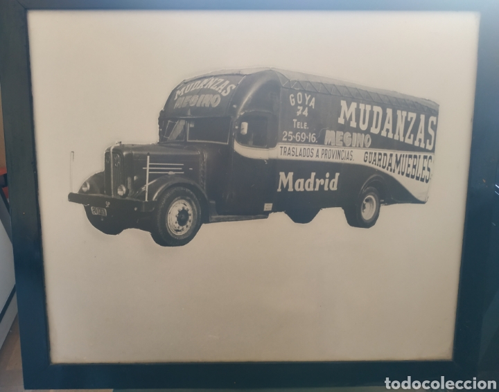 Vintage: Marco antiguo con foto de transportes Megino. Madrid