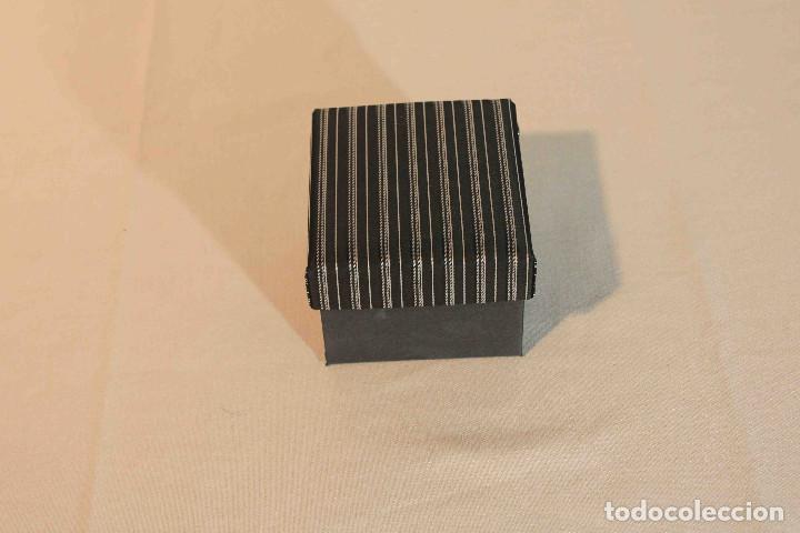 Vintage: CORBATA GEMELOS NEGRA RALLAS GRISES - Foto 1
